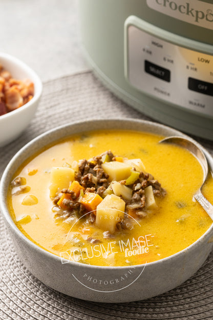 Slow Cooker Cheeseburger Soup Recipe (exclusive)
