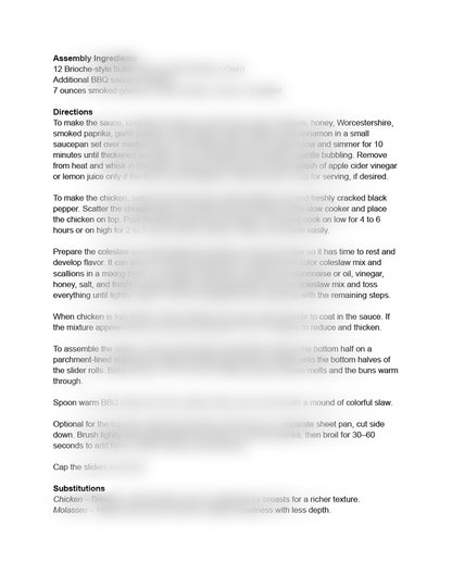 Slow Cooker Sweet & Smoky BBQ Chicken Sliders Recipe (exclusive)