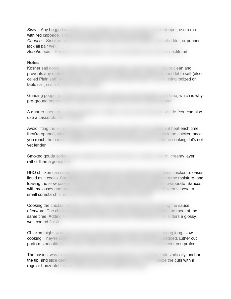 Slow Cooker Sweet & Smoky BBQ Chicken Sliders Recipe (exclusive)