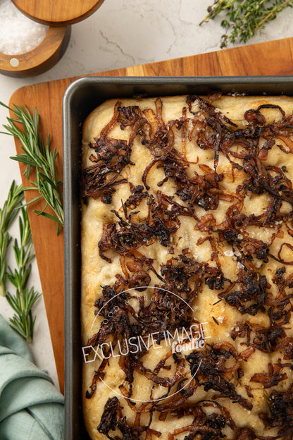 Same-Day Sourdough Focaccia with Caramelized Onion and Herb Recipe (exclusive)