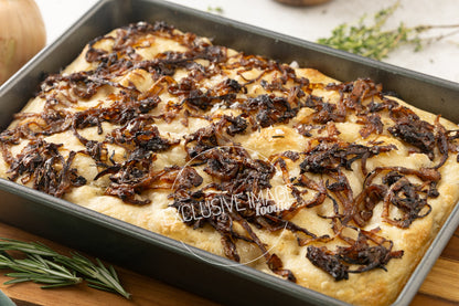 Same-Day Sourdough Focaccia with Caramelized Onion and Herb Recipe (exclusive)