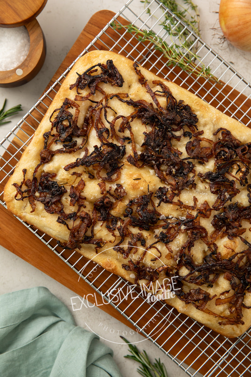 Same-Day Sourdough Focaccia with Caramelized Onion and Herb Recipe (exclusive)