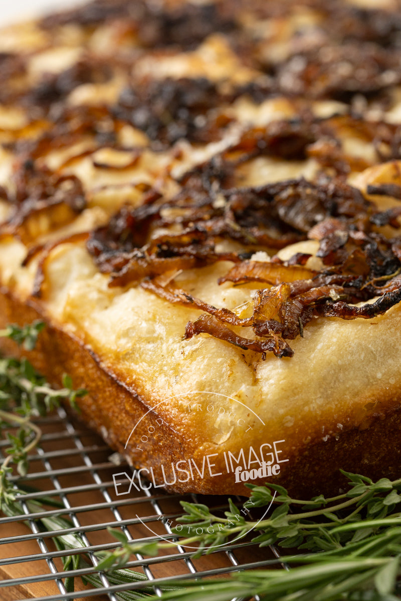 Same-Day Sourdough Focaccia with Caramelized Onion and Herb Recipe (exclusive)