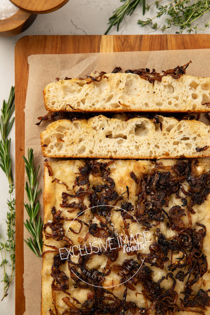 Same-Day Sourdough Focaccia with Caramelized Onion and Herb Recipe (exclusive)