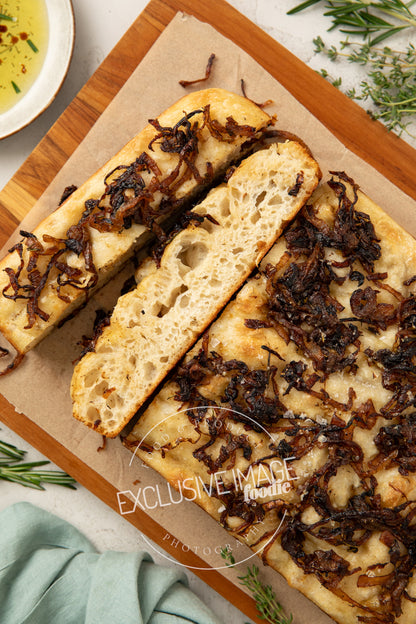 Same-Day Sourdough Focaccia with Caramelized Onion and Herb Recipe (exclusive)