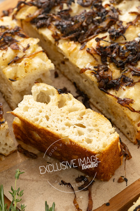 Same-Day Sourdough Focaccia with Caramelized Onion and Herb Recipe (exclusive)