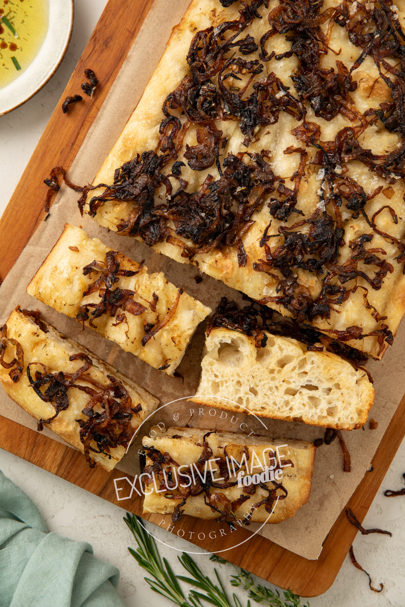 Same-Day Sourdough Focaccia with Caramelized Onion and Herb Recipe (exclusive)